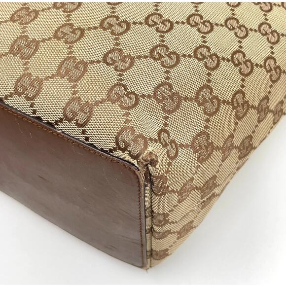 Auth Gucci GG Beige Canvas Leather 31243 Tote Bag - Picture 8 of 16